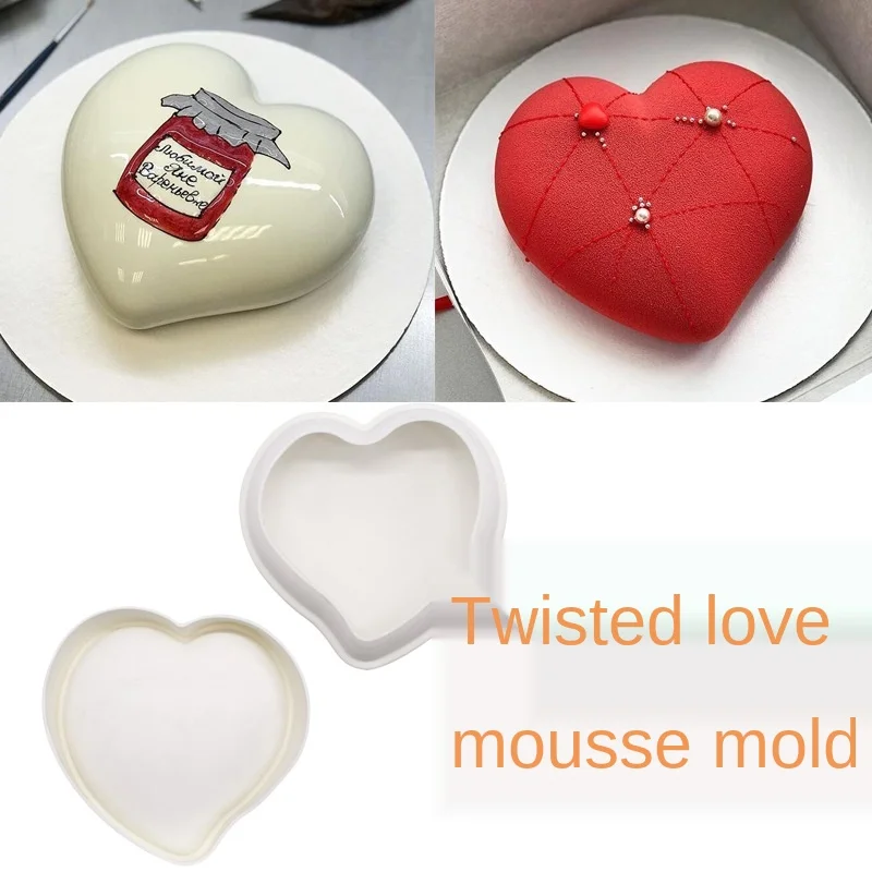 

3D Diamond Love Heart Shape Silicone Molds for Baking Sponge Chiffon Mousse Dessert Cake Molds Food Grade