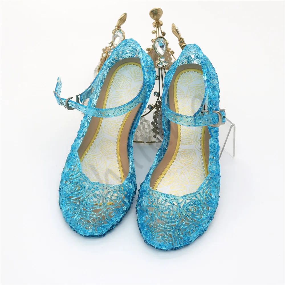 Туфли принцессы для косплея босоножки с кристаллами девочек костюмы вечеринки 5