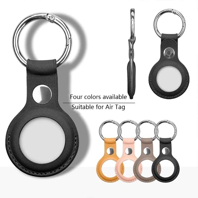 

Protective cover with key fob for AirTag PU leather case position tracker AirTags Tracker 96BA protector