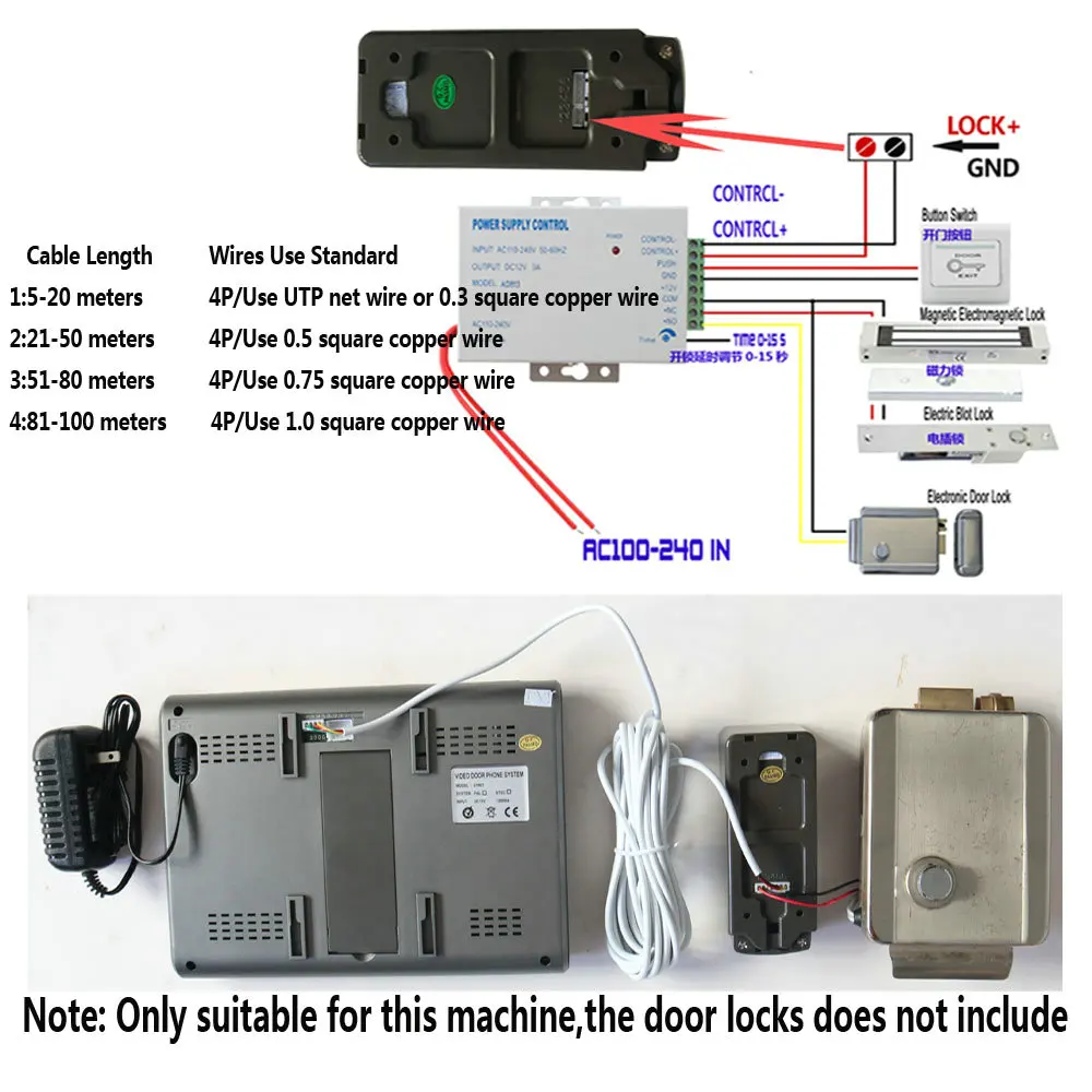 

Visual Intercom Doorbell 7'' TFT Color LCD Wired Video Door Phone System Indoor Monitor 700TVL Outdoor IR Camera Support Unlock