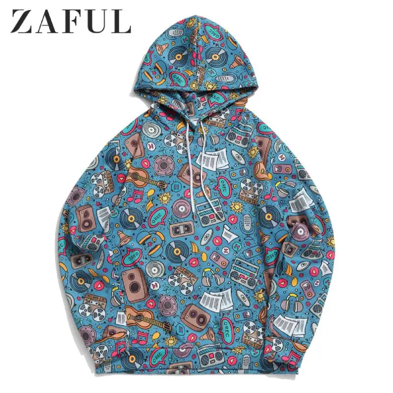 Мужская толстовка с принтом zapful Повседневная Толстовка длинными рукавами и