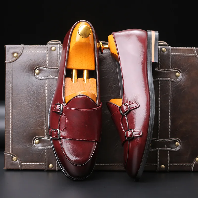 Модные мужские мокасины новинка ручная работа Ретро стиль двойная пряжка