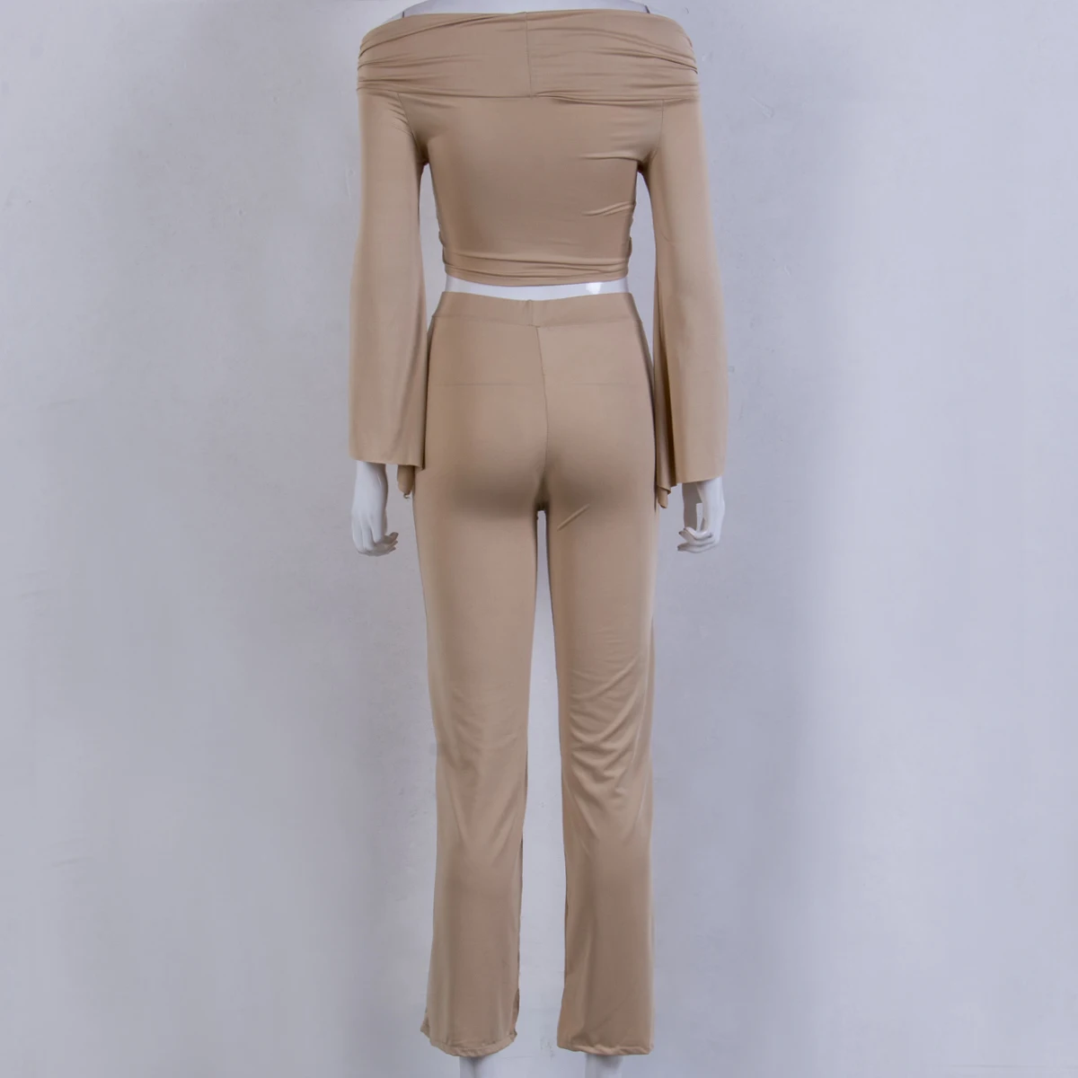 Женский комплект одежды повязка с длинным рукавом укороченный топ блузка