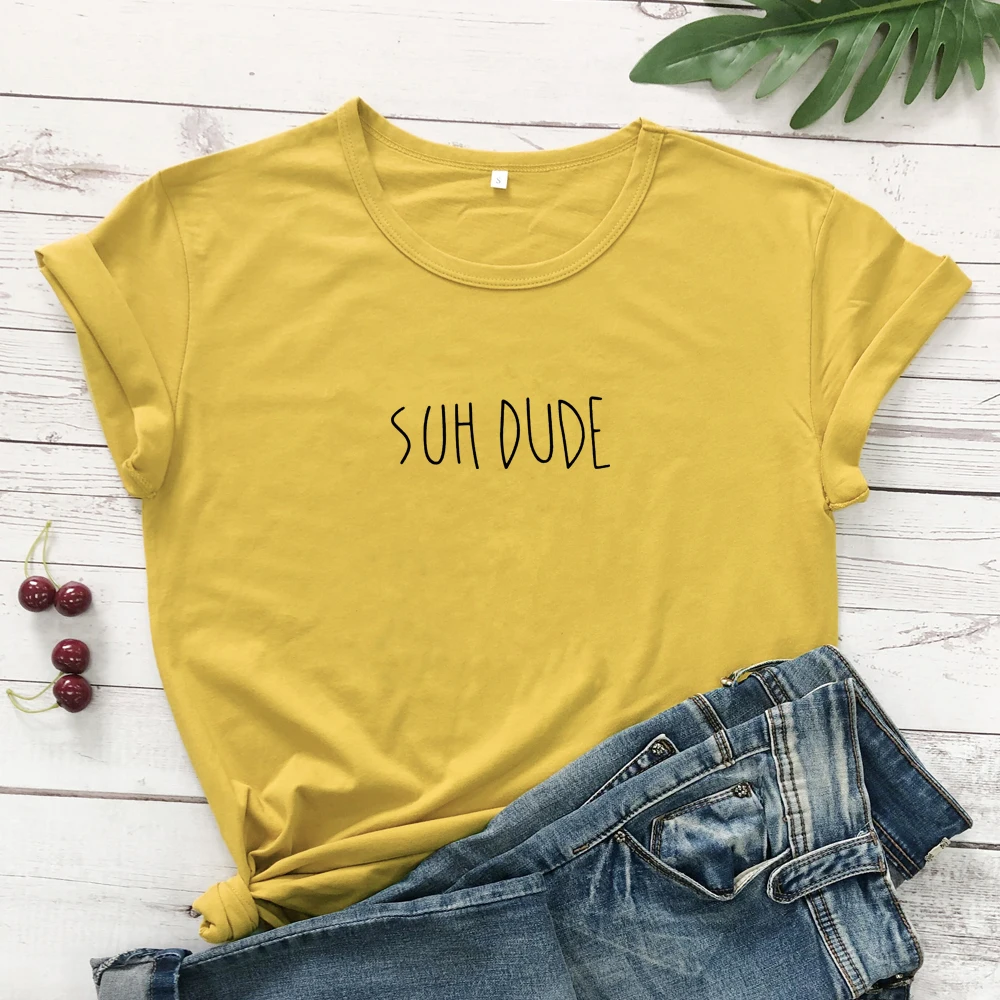 mustard-black text Suh dude Tumblr популярная футболка, Повседневная желтая черная футболка с надписью, гранж, повседневные эстетические топы, слоган Suh, трендовая одежда 90 s, S-3XL - Цвет: mustard-black text