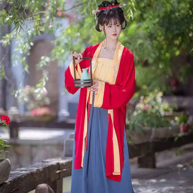 Китайский Стиль Hanfu женская элегантная одежда Древняя китайская империи Сун