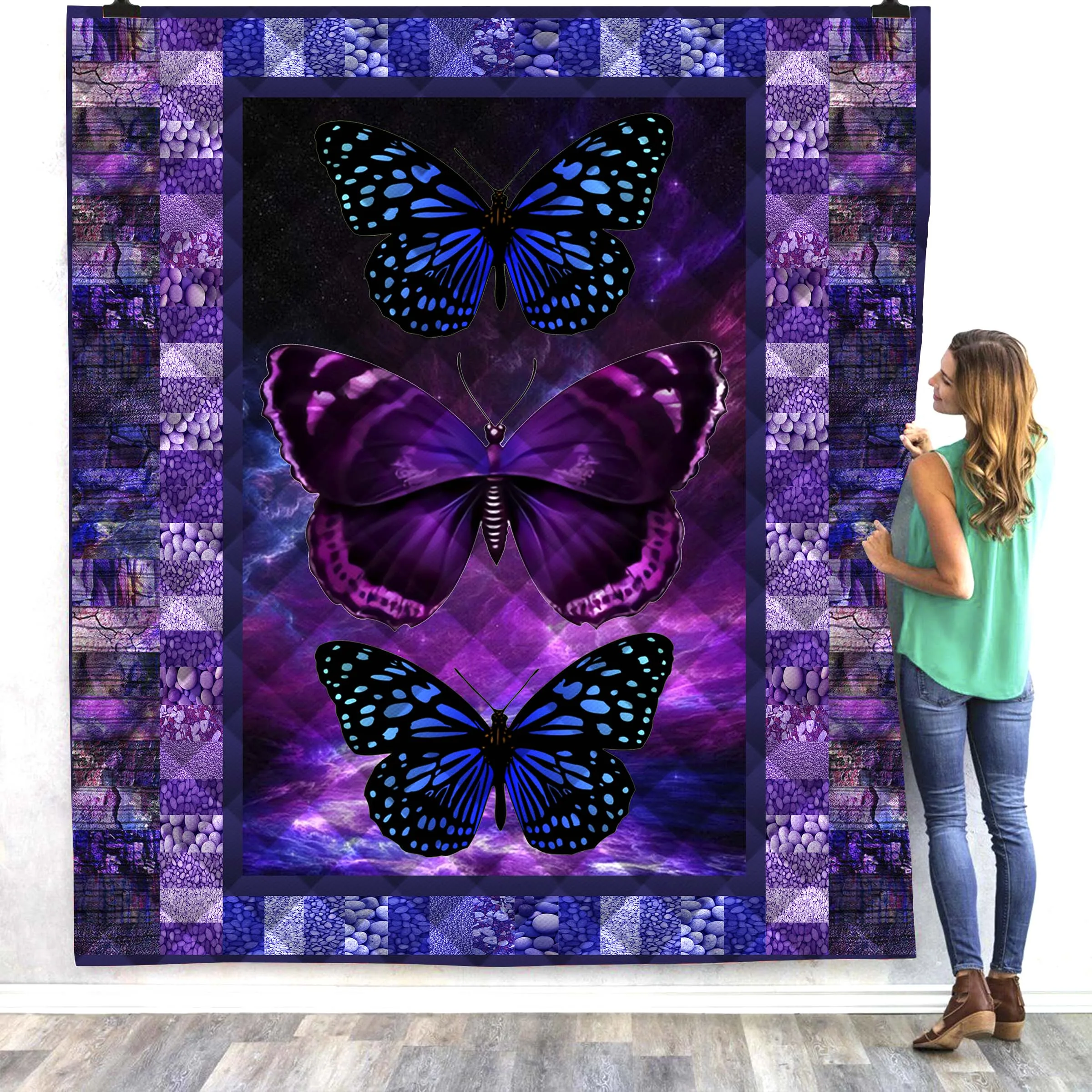 Трехмерное одеяло с принтом в виде бабочек гусиных мягких камней цифровое 2019