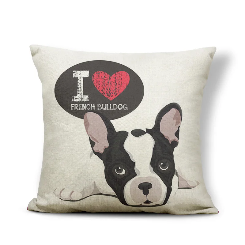 Чехлы для подушек с милым бультерьером биглом, Boston Terrier, боксерская собака, наволочки для подушек, бульдог, кошка, чихуахуа, доберман, домашний декор 43 см