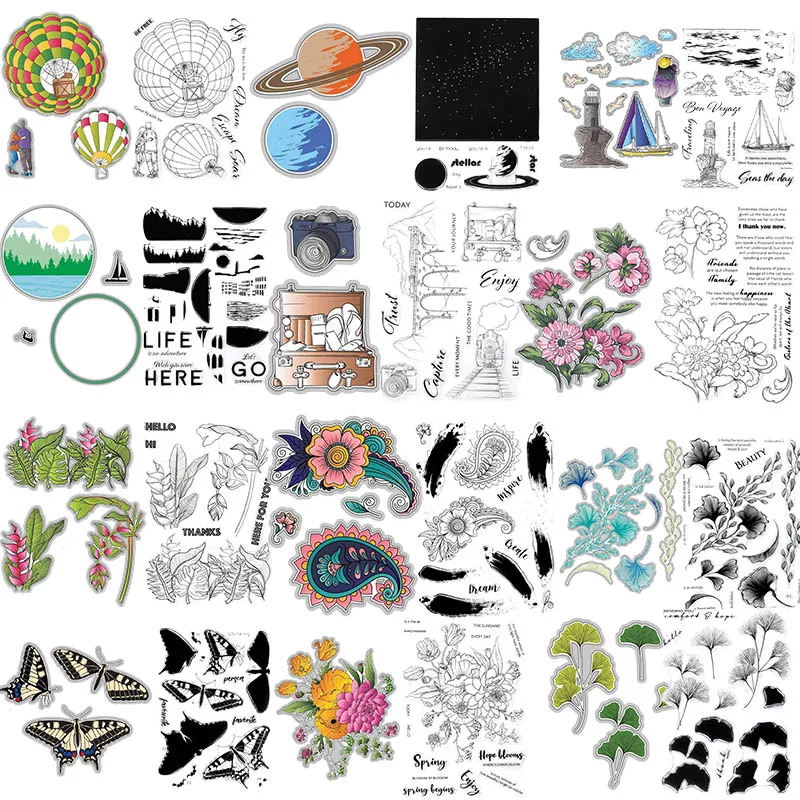

Butterflies Leaves Metal Cutting Dies & Matching Stamps For Scrapbooking Craft Die Cut Card Making Embossing Stencil