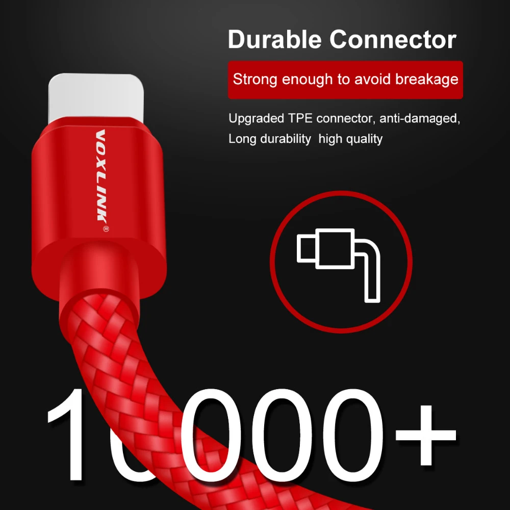 VOXLINK по 3 предмета в комплекте кабель USB 5V 2A 8PIN USB кабель для передачи данных для iPhone X, 8, 8 plus, 6 6s 6plus SE 5S iPad mini 2/3/4/iPad 5 Air iPad кабель для мобильного телефона