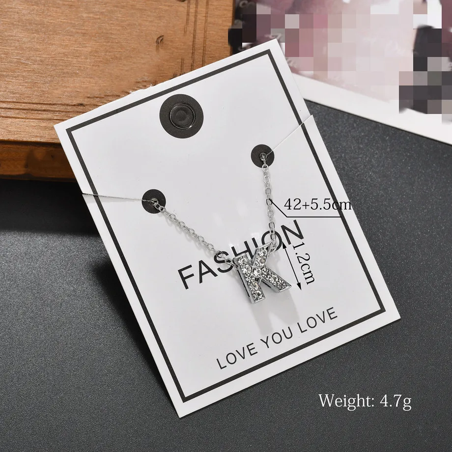 Женский чокер с подвеской в виде букв алфавита сверкающее ожерелье кулоном