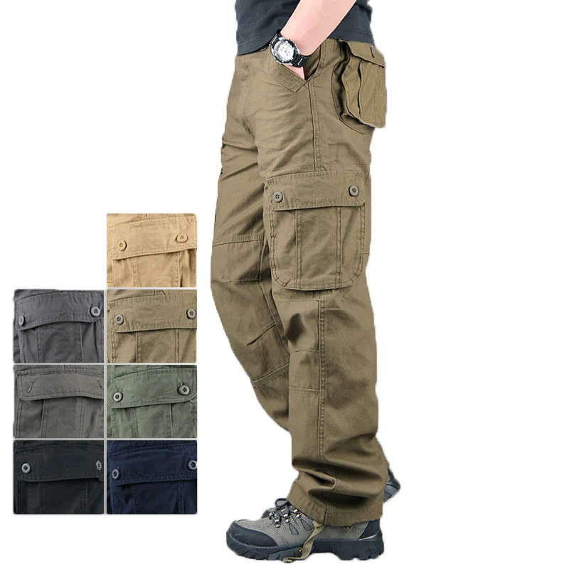 

Cargo Pants Pocket Trousers 2021 New Men Tactical Pants Multiple Pocket Elasticity Military Slim Fat Hiking Trekking Army Cargo