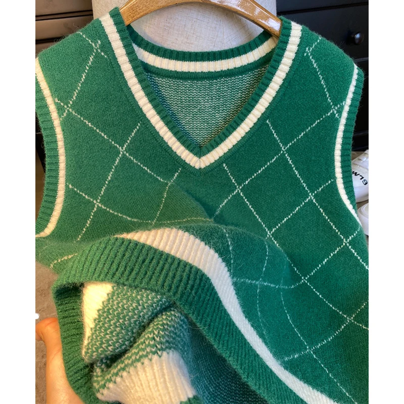 

Vest vest sweater women autumn and winter mix and match thick ins sweater vest knitted vest women trendy