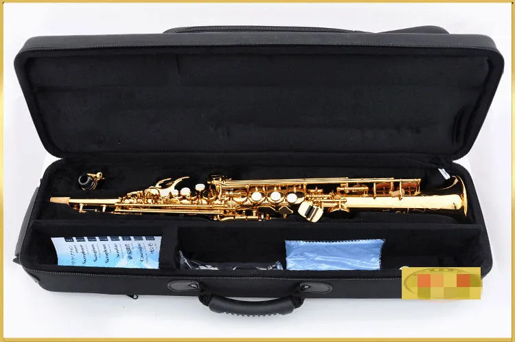 Фото Made in Japan Straight pipe soprano 475 Sax B Flat Brass musical instruments professional-grade with case. Mouthpiece Reed №3