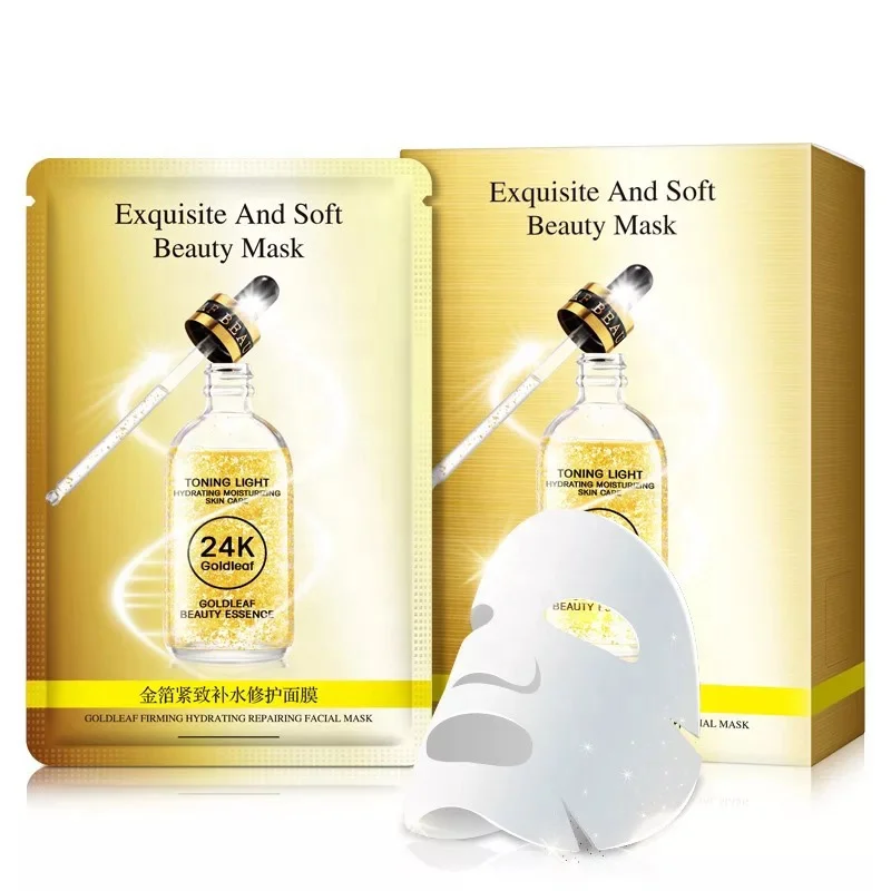 HANKEY 24k Золотая фольга кожа увлажняющая маска для лица лист укрепляющий Коллаген с