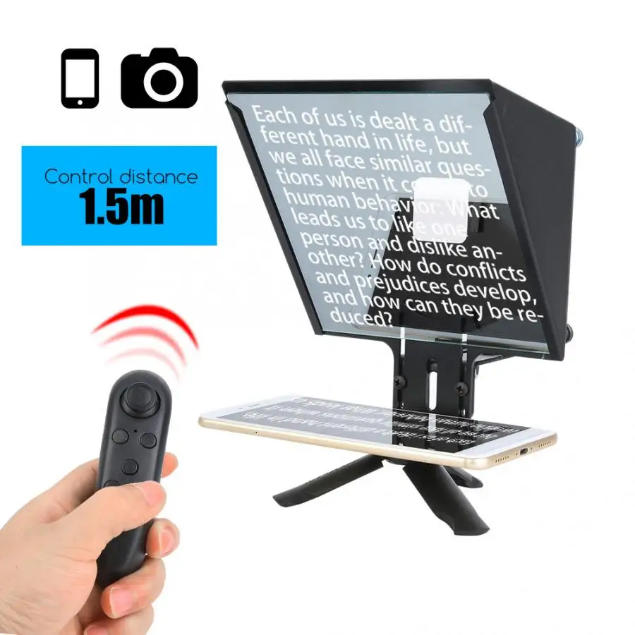 YS-ZX5 5 inch Portable Smartphone Teleprompter for DSLR Camera Wireless Control audio profesiona