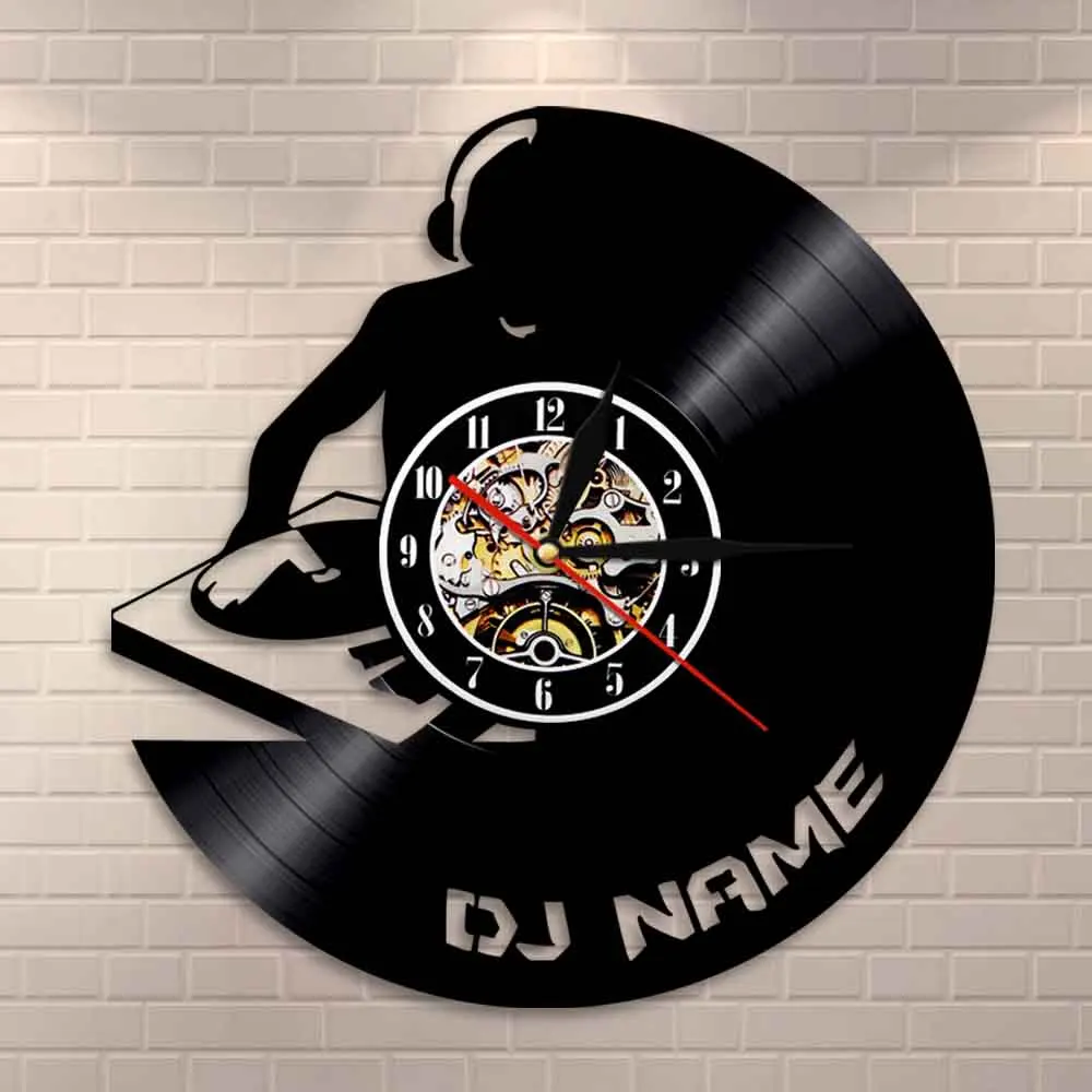Виниловые настенные часы DJ Man для домашнего декора музыкальная запись|Настенные