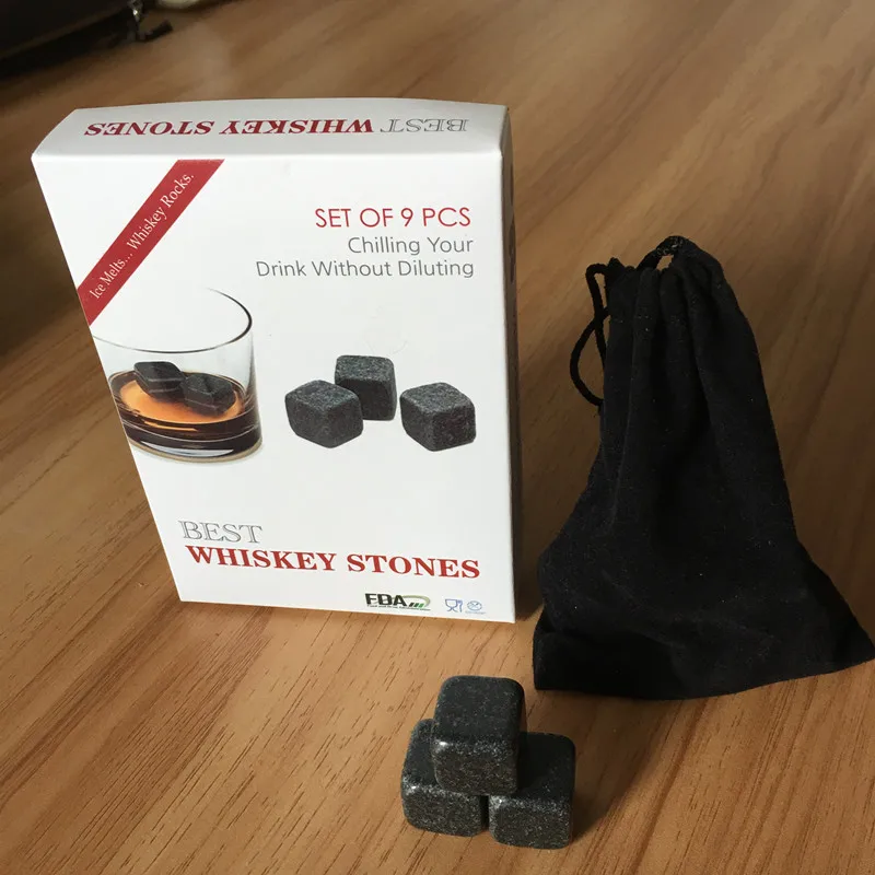 

Favor Christmas Gift Whisky Stone Gift Set Whisky Rock Natural Whiskey Stones Sipping Ice Cube Cooler Wedding