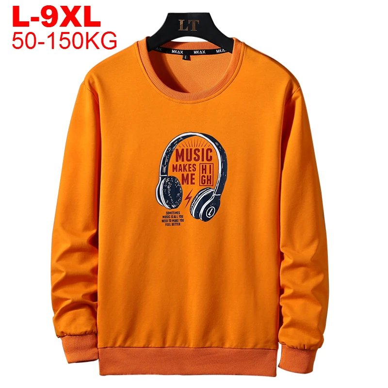 Толстовка для мужчин уличной более Размеры свитшот в стиле хип хоп Оранжевые мужские толстовки большой