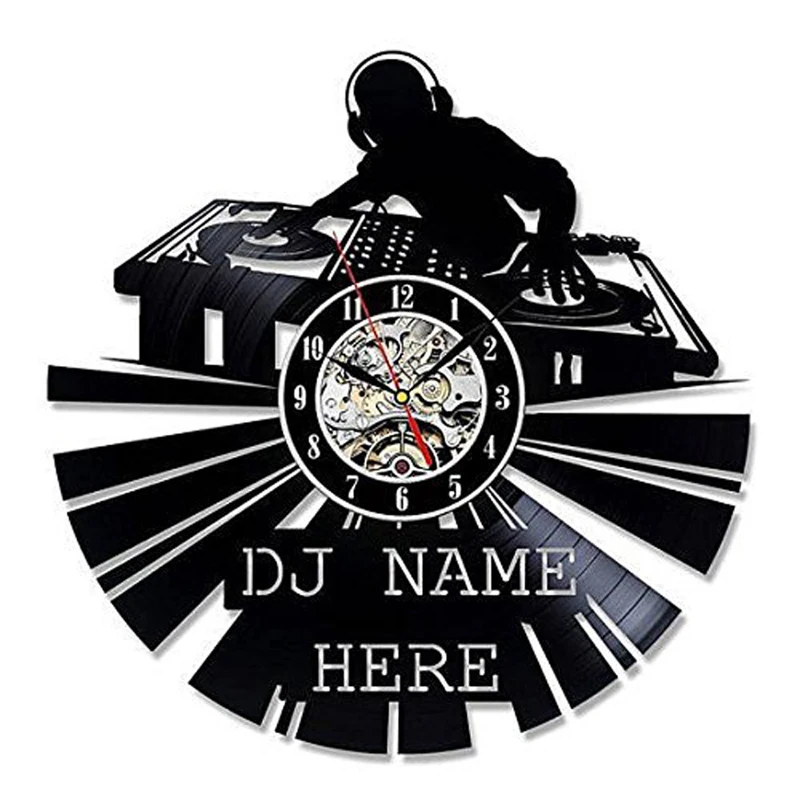 DJing виниловые настенные часы современный дизайн Музыкальная Тема DJ рок-группа