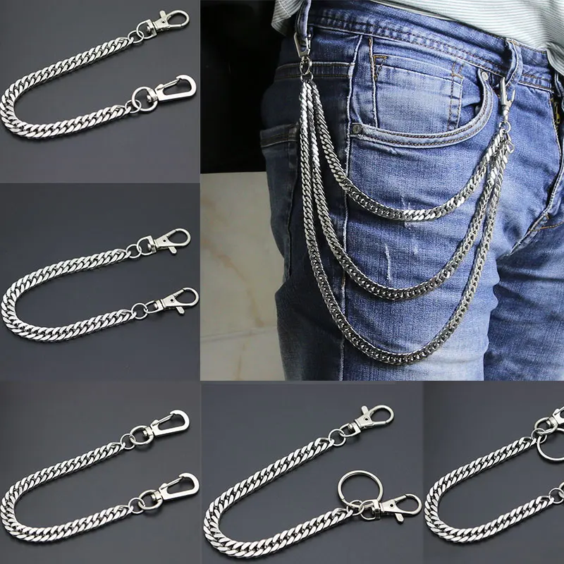 Более 10 стилей металлический кошелек цепь поводок брюки джинсовый брелок кольцо
