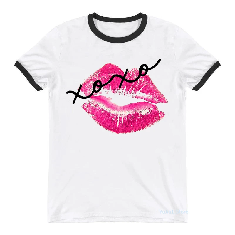 Женская футболка с принтом радужного леопарда и губ черная Сексуальная женская в