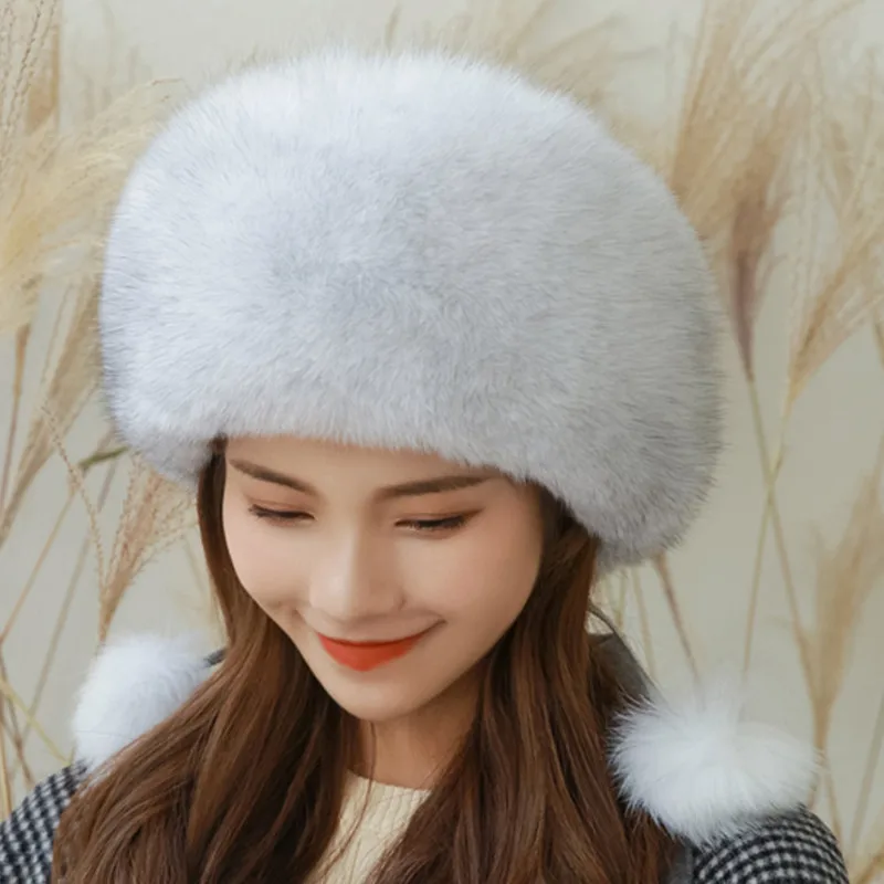 Лидер продаж шапка принцессы из меха русской лисы натурального Лисьего женская