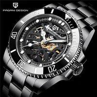 pagani design fashion automatic skeleton watch for men luxury brand mechanical watches waterproof 100m luminous clock relogio
