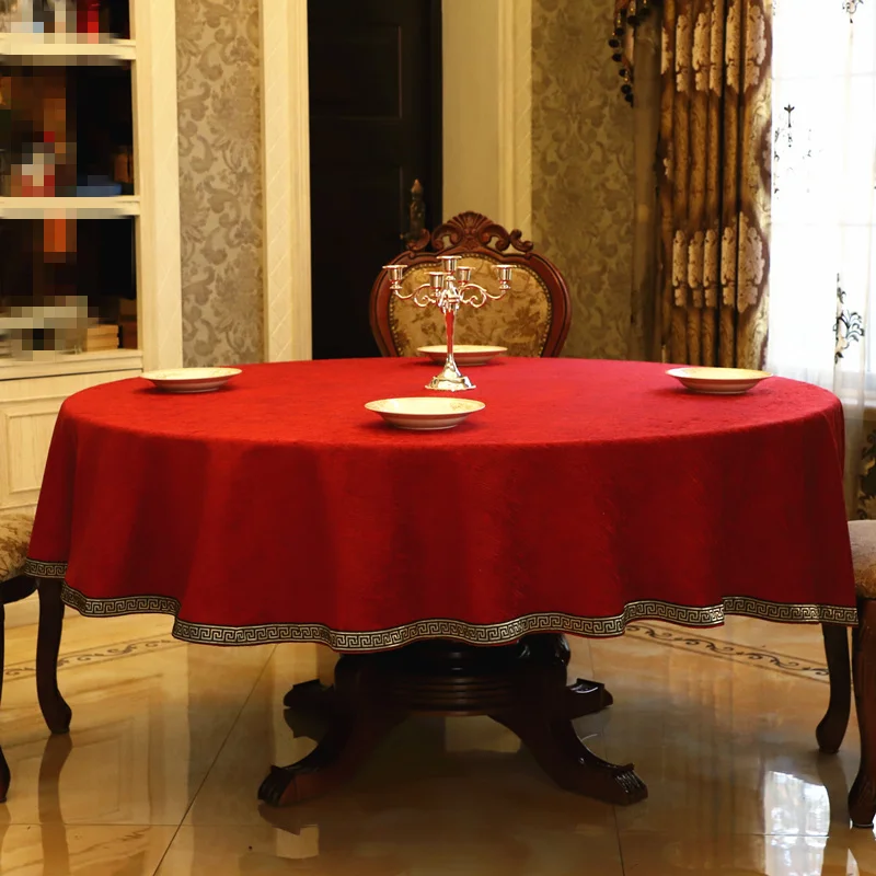 Красная круглая скатерть в китайском стиле европейская бархатная однотонная