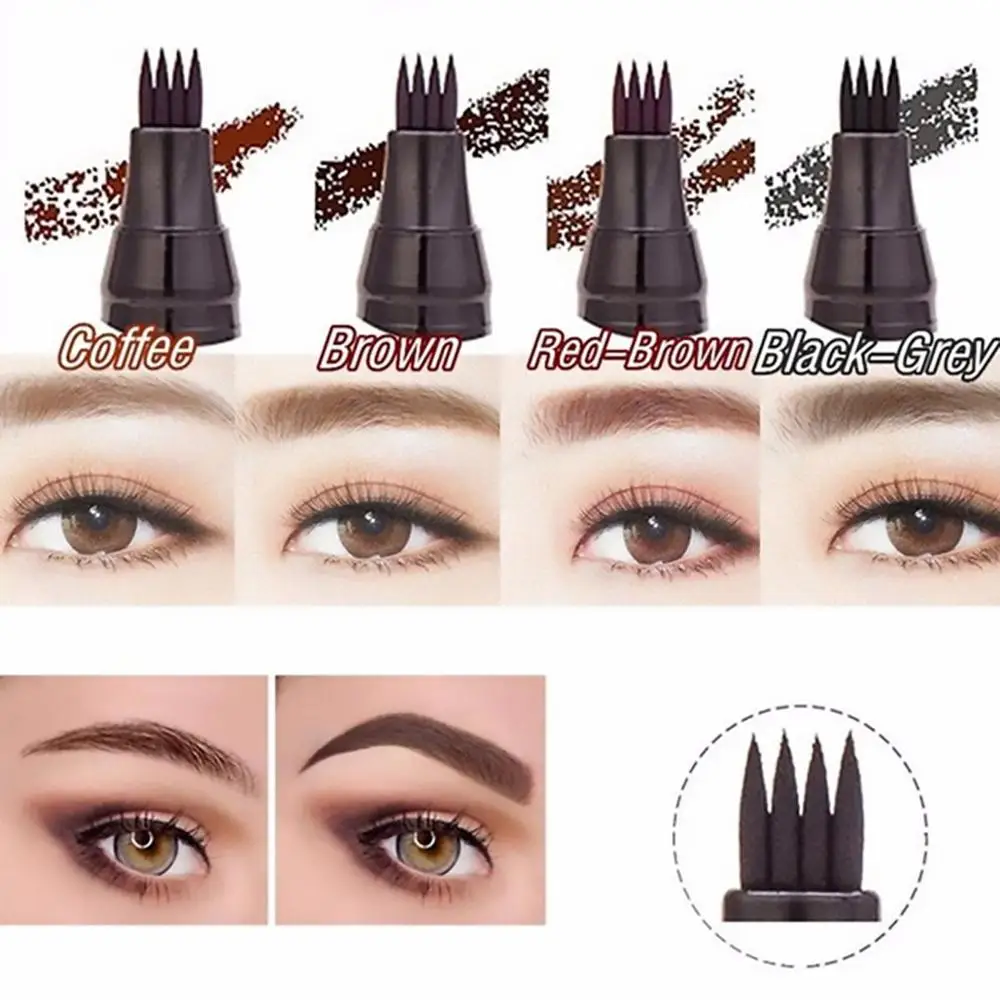 Жидкий карандаш для бровей TINT MY 4-TIP Водостойкий микроблейдинга вилка тонкий