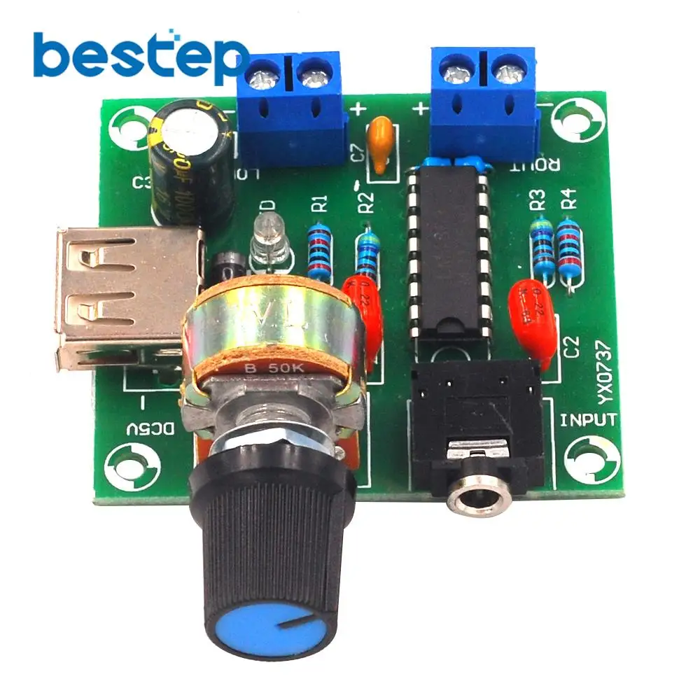 PM2038 Dual Track 5Wx2 Плата усилителя 5 Вт + модуль USB источник питания DC 2 6 в|Интегральные