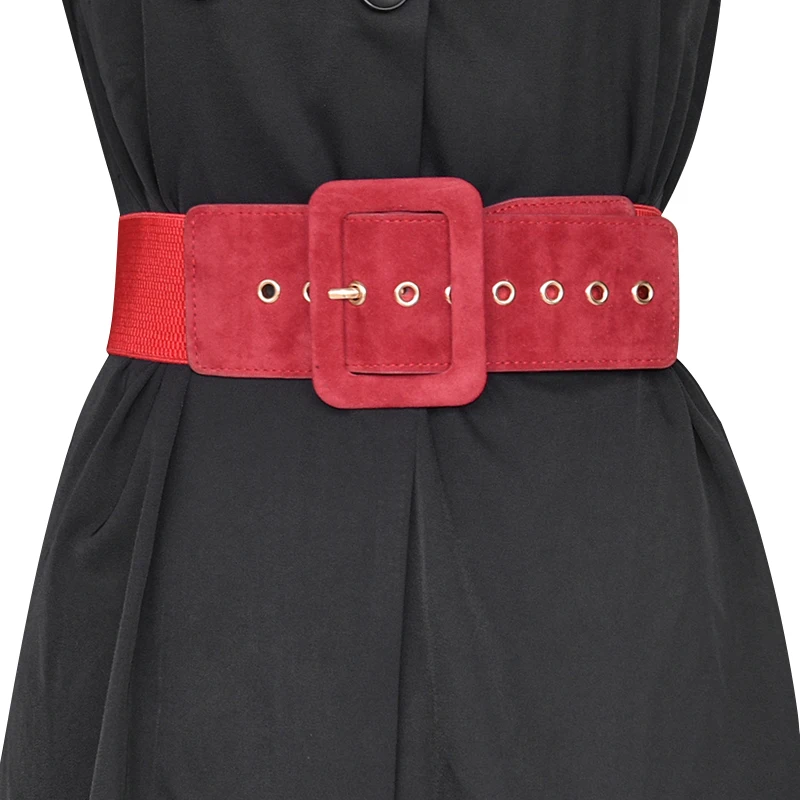 Ремень женский из шерстяной ткани роскошный брендовый широкий пояс с квадратной