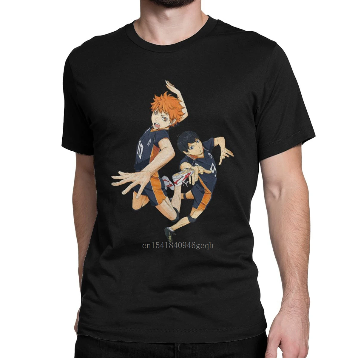 

Fun Haikyuu T-Shirt for Men Round Collar 100% Cotton T Shirts Anime Japan Short Sleeve Tees Gift Idea Clothing