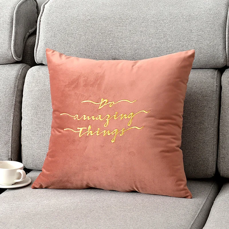 Современные наволочки простые Велет золотая линия вышивка декоративные