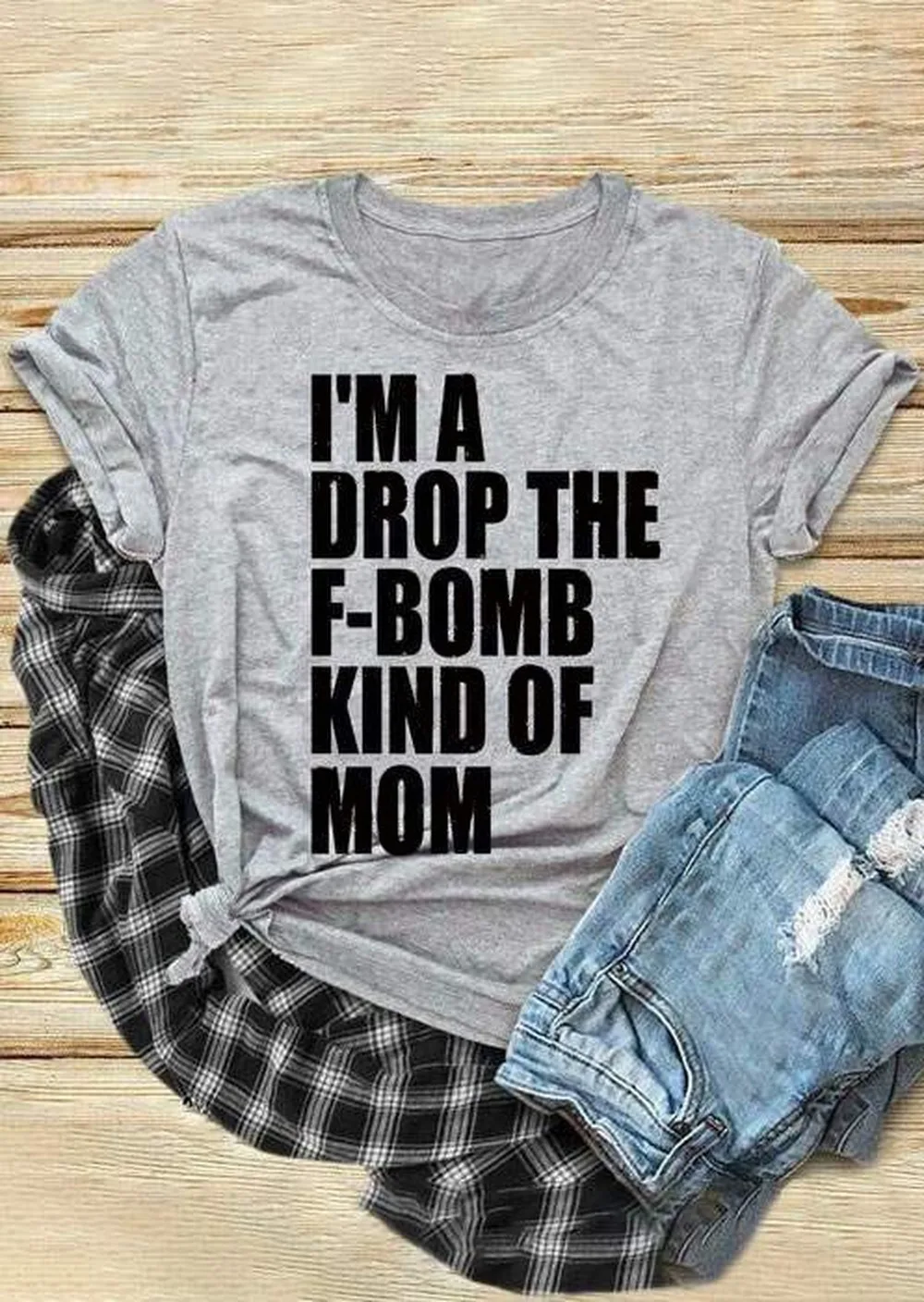 

T-shirt I'm A Drop The F-bomb Kind of Mom Short Sleeve Harajuku Customized Products T Shirts Men