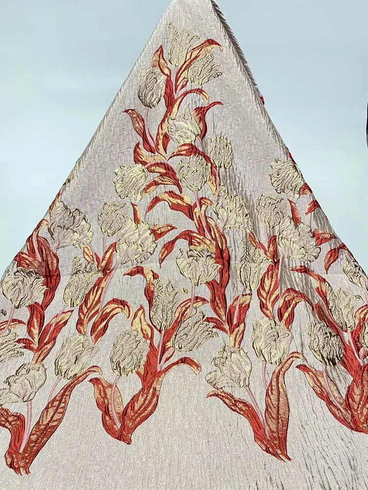 

Swiss voile lace brocade fabric ADPS35 double-colors design flowers pattern new arrival good quality silk and Cotton Fabric