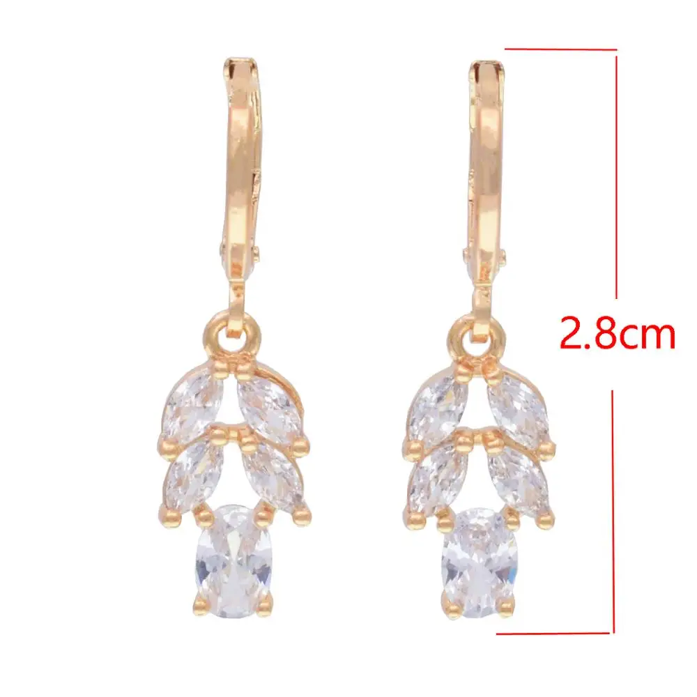 Модные серьги из розового золота для женщин Висячие длинные Кубического