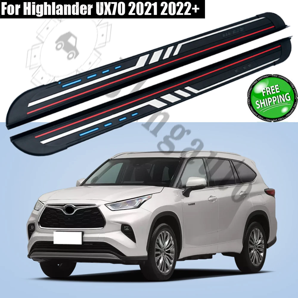 

Подходят для-Toyota- Highlander UX70 2021 2022 + 2 шт. левая и правая подножка, боковые подножки, балка nerf, автомобильная педаль, боковая лестница, боковая ба...