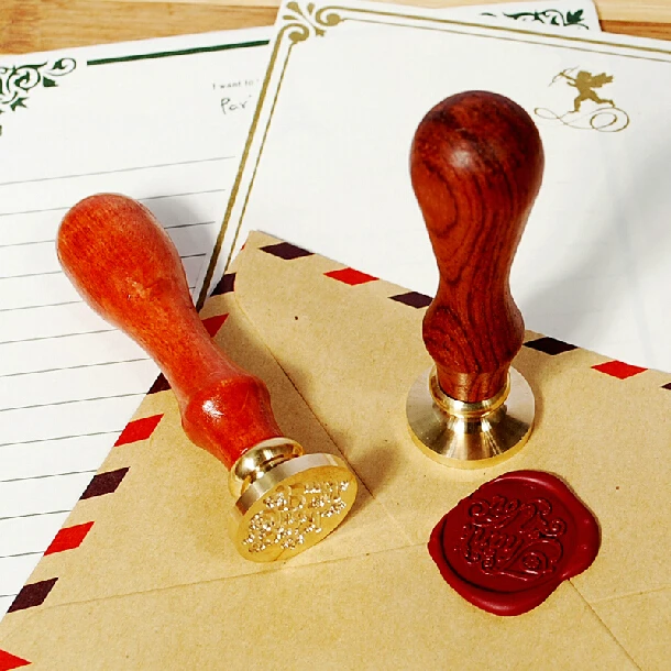 

DIY Wood Handle Wax Seal Stamp Wedding Custom/Greetings Envelope Seal Scrapbooking Alphabet Gift Seal Stick SH693
