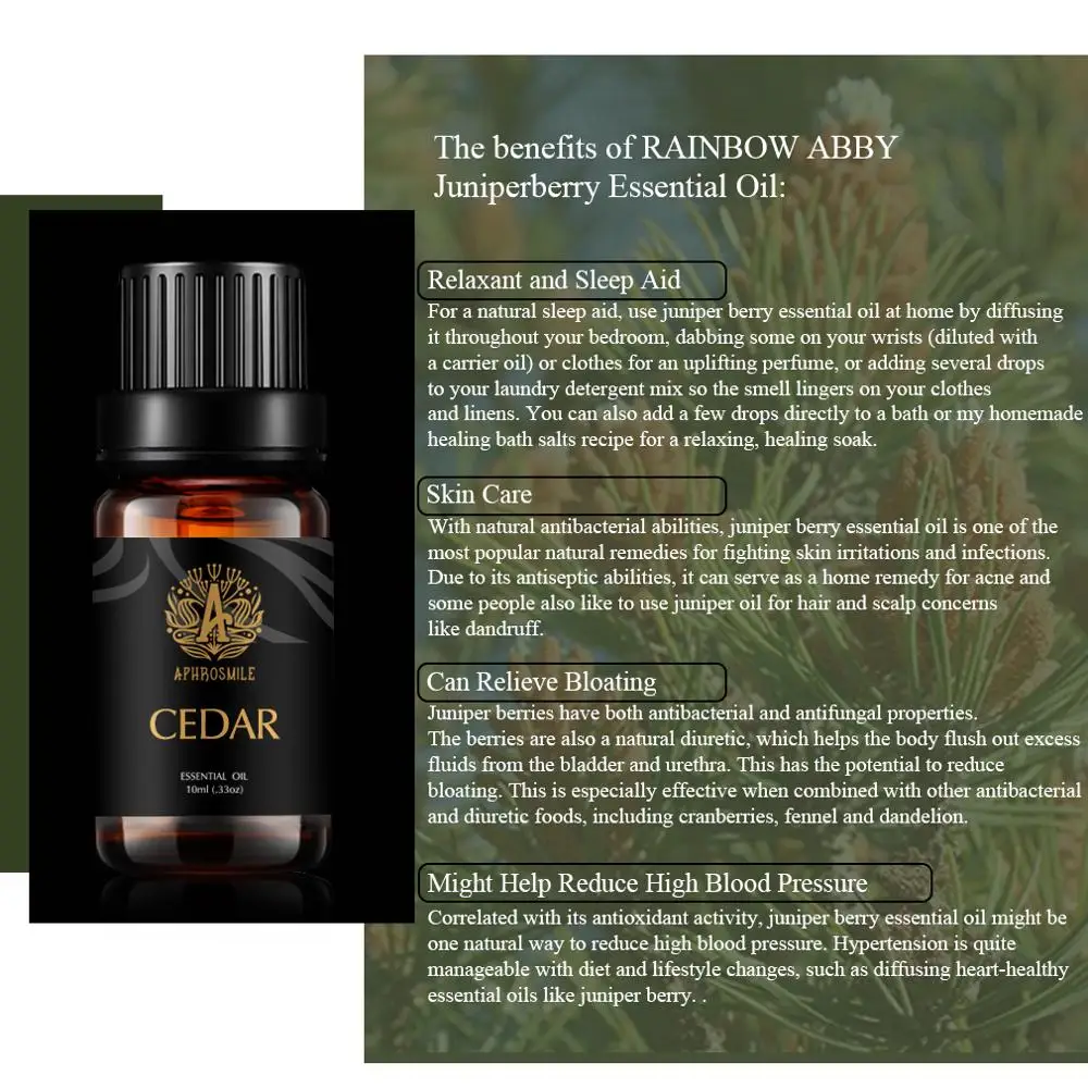 10 мл Cedarwood эфирные масла для ароматерапии диффузоры снимают стресс Органическое