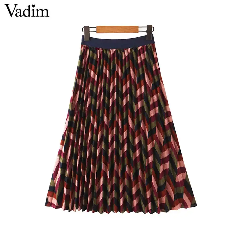 Женское элегантное платье vadim полосатый принт юбка миди с эластичной талией