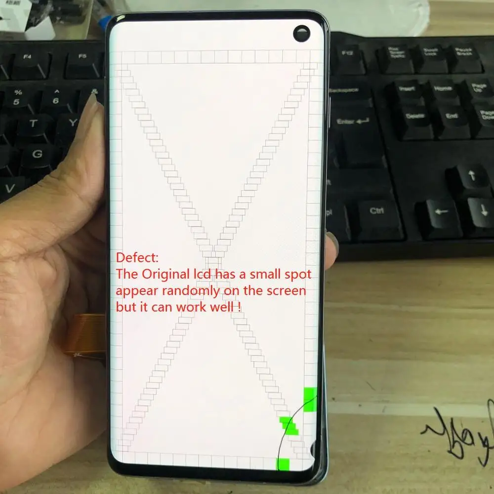 С рамкой 6 1 &quotдля Samsung Galaxy S10 G973 G973F ЖК-дисплей и сенсорный экран с небольшим в