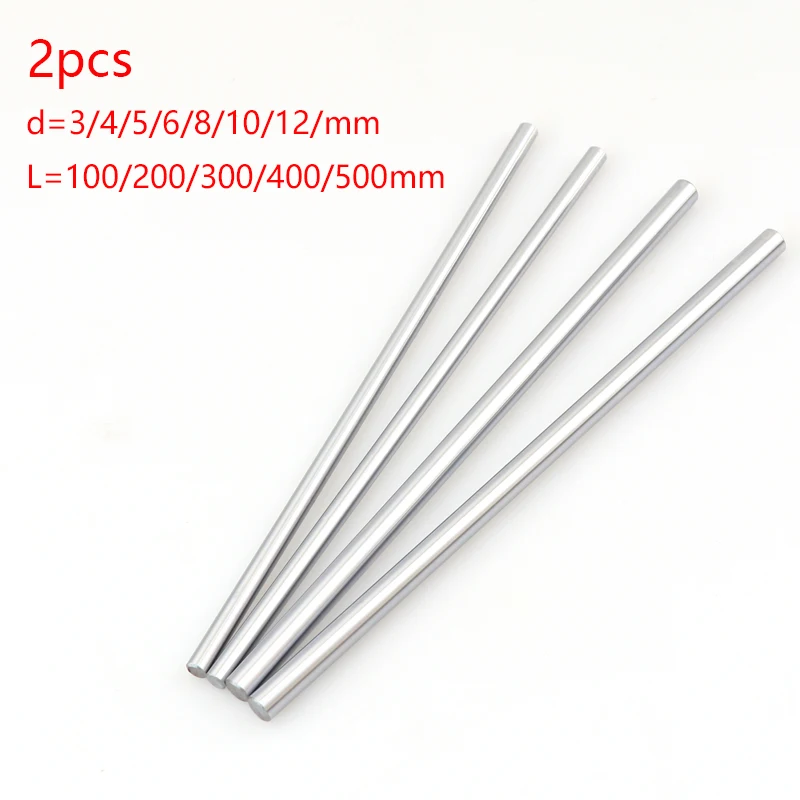 

2pcs Linear Shaft Guide Rail 3d Printer Parts Cylinder Chrome Plated Liner Rods Axis Linear Shaft Round Rod L100 200 300 400 cnc