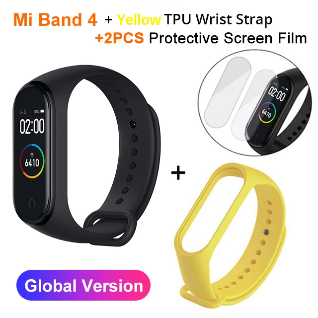 miband4 N Yellow st Новейший Xiaomi mi band 4 смарт фитнес браслет Bluetooth 5,0 цветной экран 135 мАч 50 м плавание mi ng водонепроницаемый - Цвет: miband4 N Yellow st