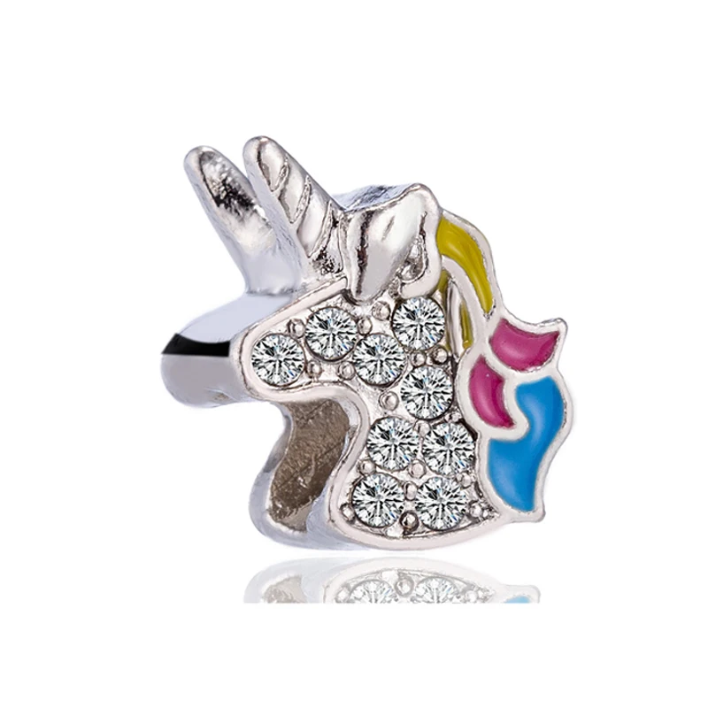 

Simple Style Big Ball Panda Wolf Unicorn Rabbit Hearts Charms Beads Fit Pandora Bracelets DIY Bangles for Women Christmas Gifts