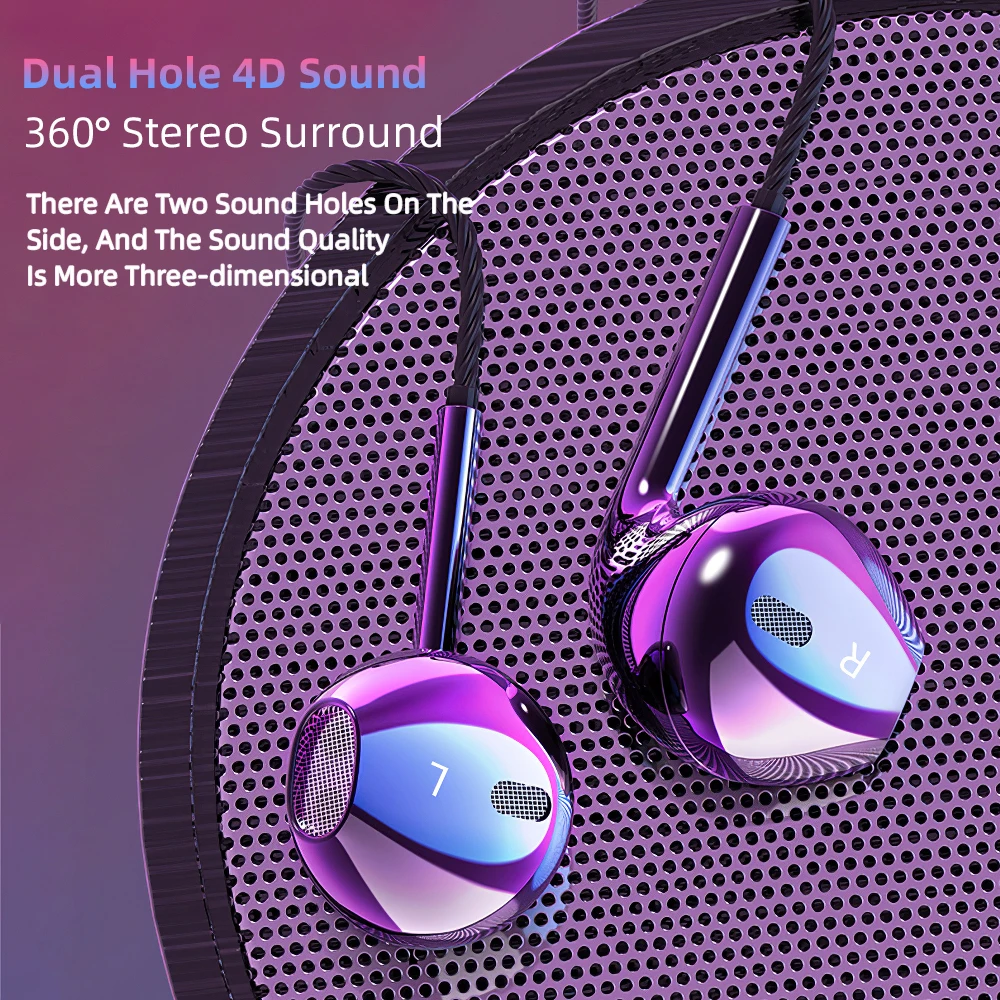 Wired Earphone Headset High Fidelity 4D Stereo Sound Noise Cancelling Sports Call Mic Cellphone Earpiece For Xiaomi Redmi Note 7 |