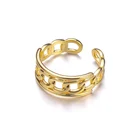 Трендовые кольца для мужчин и женщин для пар кубинская цепь золотые кольца из нержавеющей стали регулируемая Концевая-обручальное кольцо в готическом стиле, ювелирное изделие, подарок