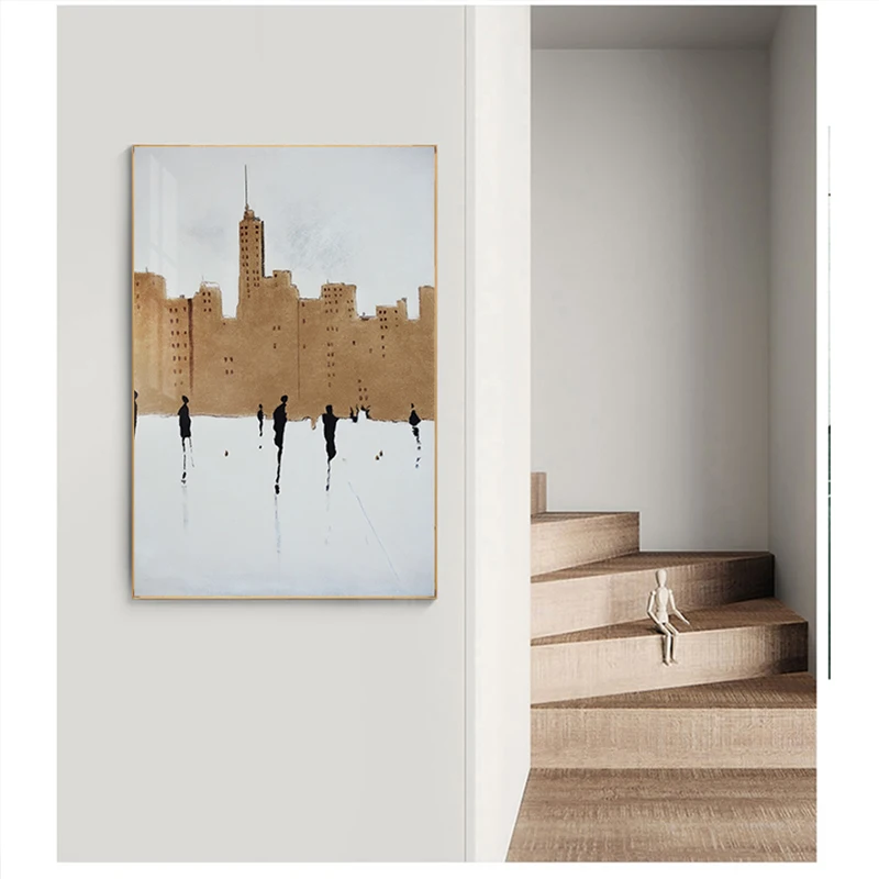 

Abstract Bronze Canvas Painting Nordic Poster Print British Street Wall Art Pictures for Living Room Classic Wall Paintings Deco