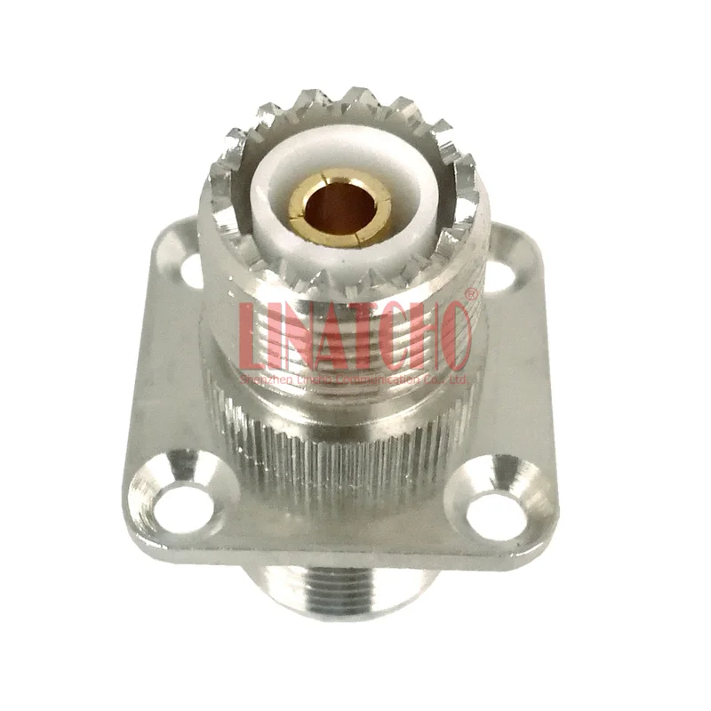 UHF SO239 female to SO-239 jack flange 4 hole panel mount adapter connector | Мобильные телефоны и аксессуары