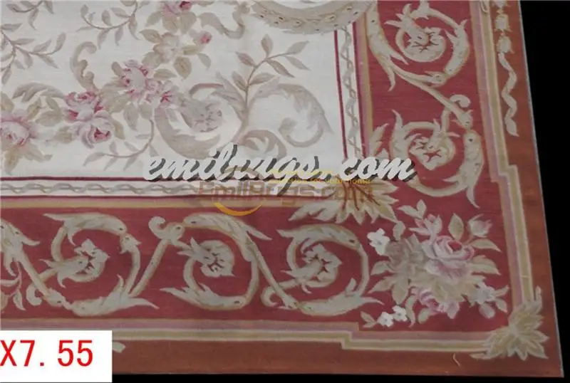 

LARGE VINTAGE STYLE ETHNIC STYLE THE AUBUSSON SAVONNERIE, A HANDMADE FRENCH GARDEN, IS BEAUTIFULLY EMBROIDERED WITH RUGS