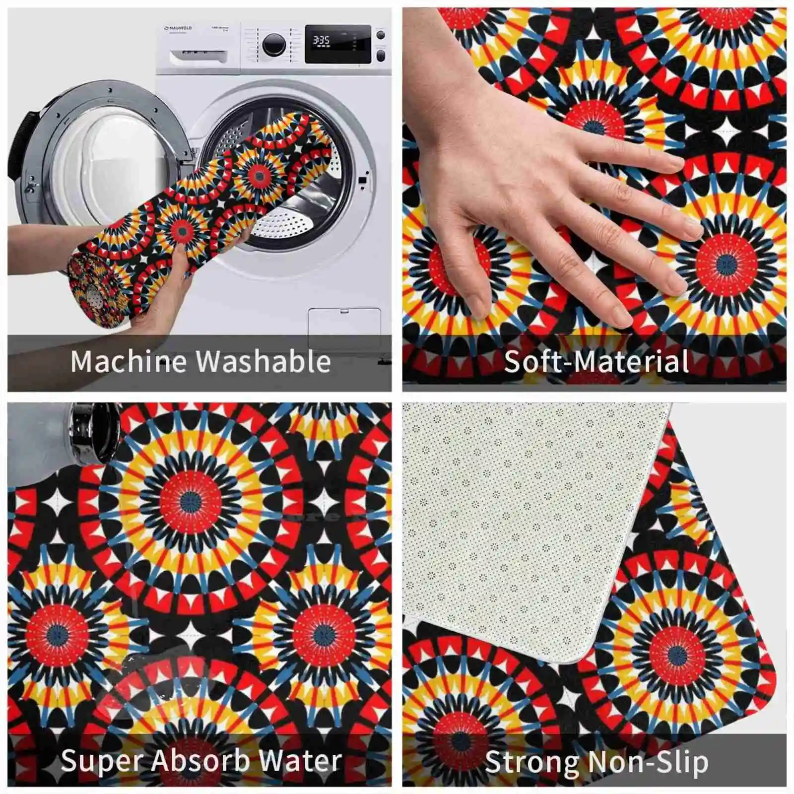 Медальон первичного цвета мягкий домашний Противоскользящий коврик ковер